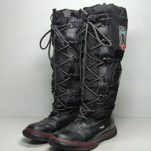 Pajar Canada Tall nylon and leather winter snow boots womans size 5 -5.5 EU 36